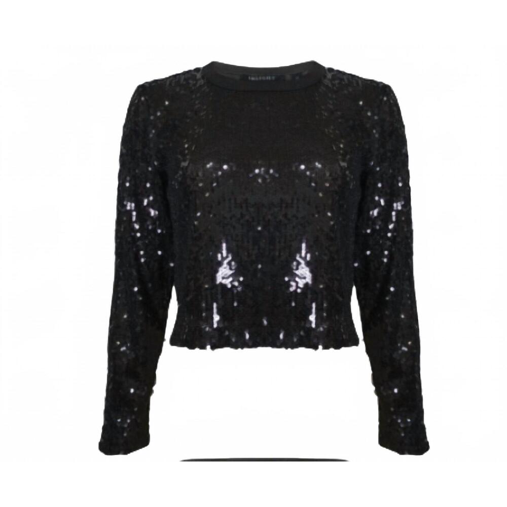 NEW INSIGHT women's sequin top in black